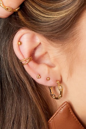 Kettenbügelohrringe Goldfarbe Edelstahl h5 Bild3